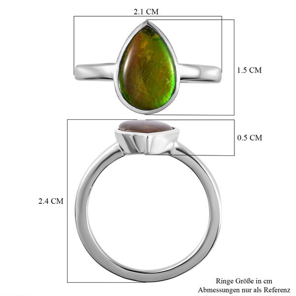 Kanadischer Ammolit Ring, 925 Silber platiniert (Gr&ouml;&szlig;e 19.00) ca. 2.27 ct image number 7