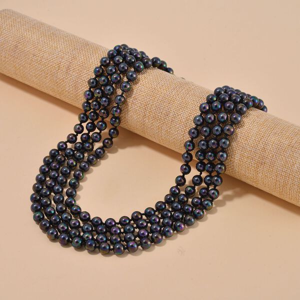 Mehrstr&auml;ngige Pfau Muschelkernperlen-Halskette, 255 cm image number 2