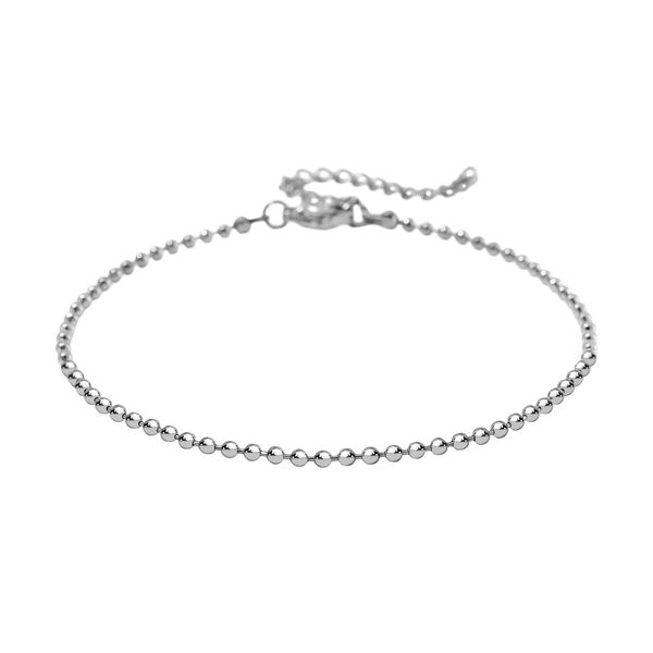 3er-Set - Kugelarmband, Gliederarmband, Ankerarmband, 19+5cm, Silberton image number 3