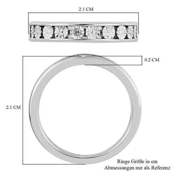 Diamant Half Eternity Ring 925 Silber Platin-&Uuml;berzug image number 8