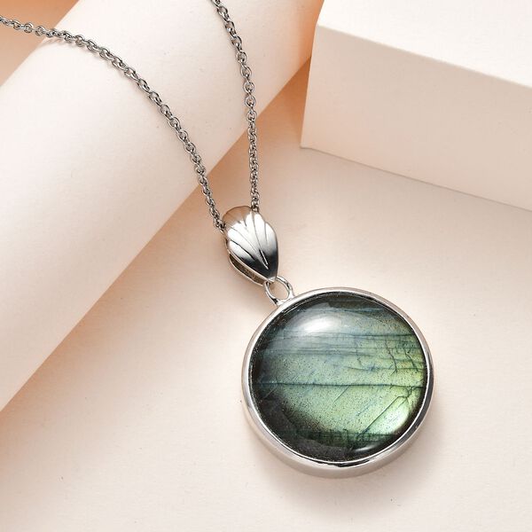 Labradorit-Anh&auml;nger mit 50 cm Kette - 30,62 ct. image number 2