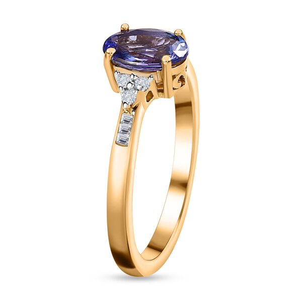 AA Tansanit und Diamant Ring in 585 Gelbgold - 1,48 ct. image number 7