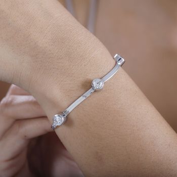 J Francis gefertigt mit SWAROVSKI-  Swarovski Zirkonia Armband, 19cm, 925 Silber rhodiniert