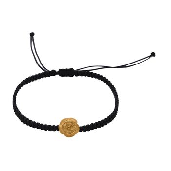 999er Gold, Armband mit Rosenblumen-Motiv, Flexibles (ca. 19 cm)