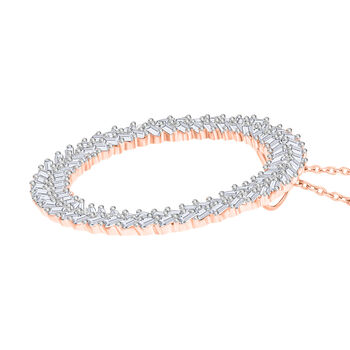 LUXURIANT SGL zertifizierter VS-EF Labor Diamant Anh&auml;nger mit 50cm Kette, 925 Silber 750 Ros&eacute;gold Vermeil - 1 ct.