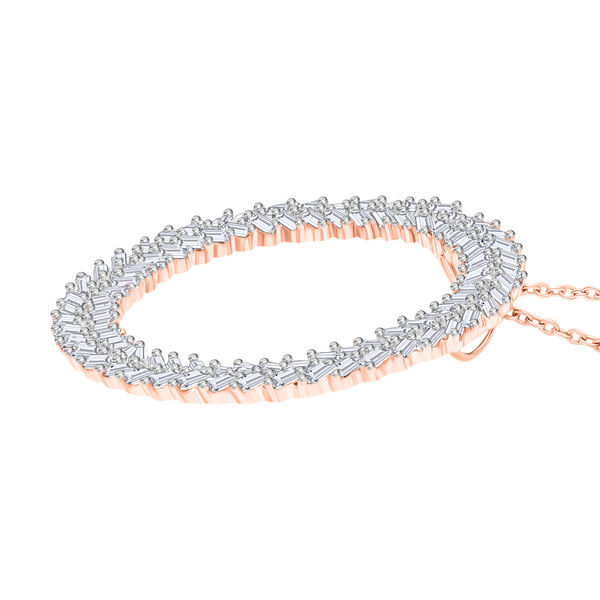 LUXURIANT SGL zertifizierter VS-EF Labor Diamant Anh&auml;nger mit 50cm Kette, 925 Silber 750 Ros&eacute;gold Vermeil - 1 ct. image number 4