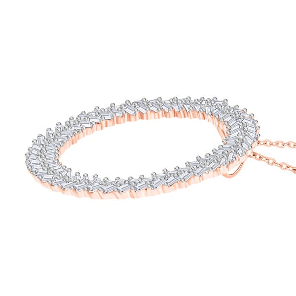 LUXURIANT SGL zertifizierter VS-EF Labor Diamant Anhänger mit 50cm Kette, 925 Silber 750 Roségold Vermeil - 1 ct. image number 3
