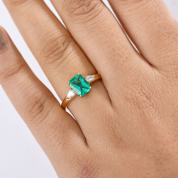 LUXURIANT Labor kolumbianischer Smaragd und VS Labor Diamant Ring - 1,69 ct.