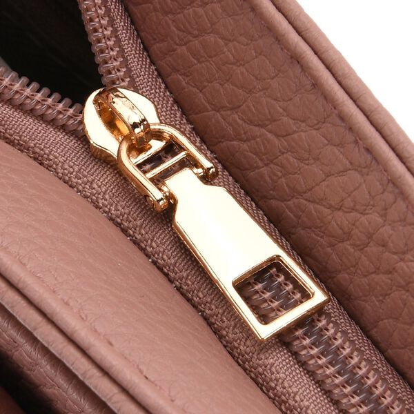 Crossbody-Tasche mit gewebtem Schulterriemen und Reißverschlussfächern, 24x28 cm, Rosa image number 7