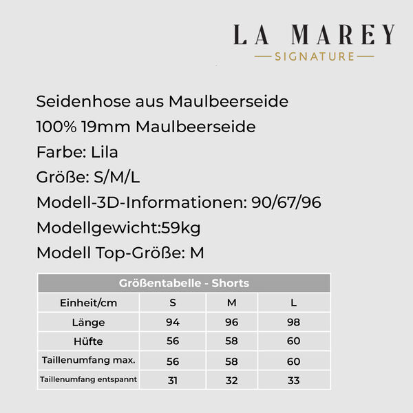 LA MAREY Seidenhose lang aus 100% Maulbeerseide, Lila, S image number 1