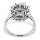 AAA Ratanakiri Blauer Zirkon und Zirkon Halo Ring 375 Weißgold image number 5