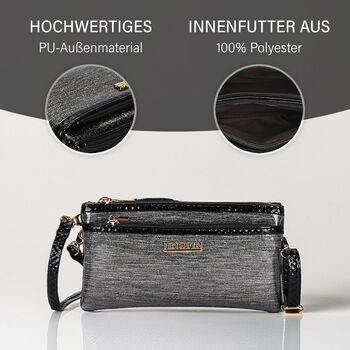 Stylische Sling Crossbody Tasche, Silber