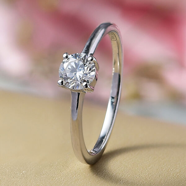 D'Joy Moissanit Ring 925 Silber platiniert (Gr&ouml;&szlig;e 17.00) ca. 0,46 ct image number 1