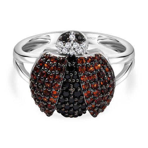 GP Trionfo Kollektion - Schwarzer Spinell, Zirkon, Mosambik Granat und Kanchanaburi blauer Saphir-Ring - 1,04 ct. image number 0