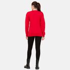 100% Baumwoll-Flanell Strick Sweatshirt mit Applikation, Rot Größe 40 image number 1