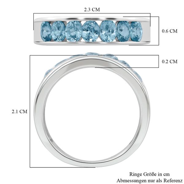 D’joy AA Blauer Zirkon Ring 925 Silber rhodiniert (Größe 18.00) ca. 1,82 ct image number 6