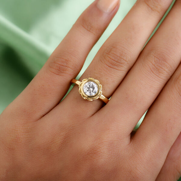 LUSTRO STELLA Hergestellt mit ZIRKONIA Ring 925 Silber 585 Vergoldet (Gr&ouml;&szlig;e 16.00) ca. 2,25 ct image number 3