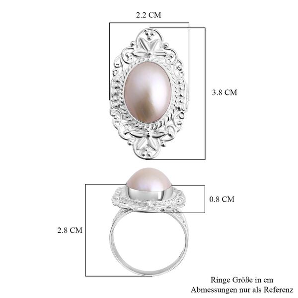 D'Joy Royal Bali - Wei&szlig;er Mabe Perle Ring image number 6