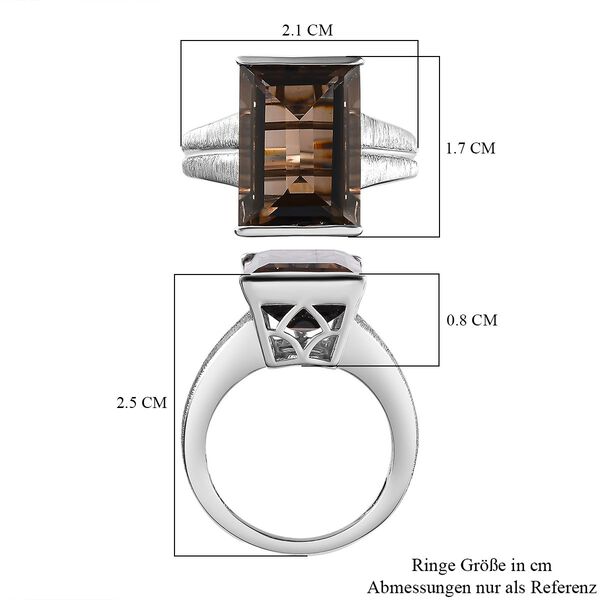 Rauchquarz Ring, 925 Silber platiniert (Gr&ouml;&szlig;e 16.00) ca. 7.13 ct image number 7