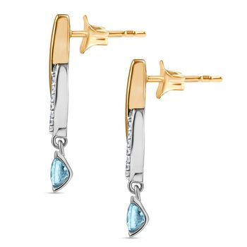 D'Joy blaue und wei&szlig;e Zirkon zweifarbige Ohrringe - 0,83 ct.