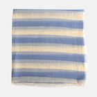Baumwolle und Seide Unisex Schal, Streifenmuster, Größe 210x100 cm, Blau und Weiß image number 3