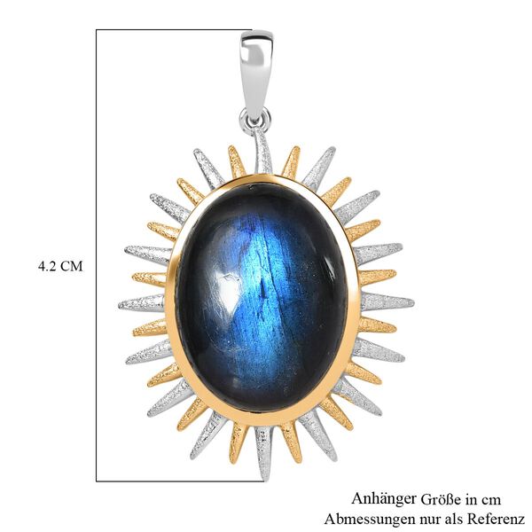 D'Joy AAA Labradorit Anh&auml;nger 925 Silber platiniert und vergoldet ca. 16.23 ct image number 6