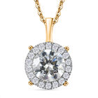 Moissanit Schmuckset 925 Silber 750 Gelbgold Vermeil ca. 2.07 ct