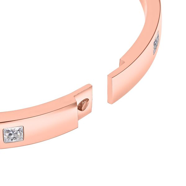 Wei&szlig;er Kristall Armreif ca. 19 cm Reiner Edelstahl, ros&eacute;vergoldet image number 6