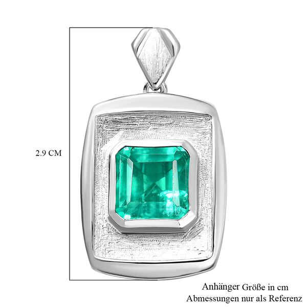 Smaragd-Quarz Triplette Anhänger 925 Silber rhodiniert ca. 3,39 ct. image number 6