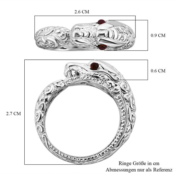 Royal Bali Kollektion- Rhodolith Granat Schlangenring - 0,10 ct. image number 5