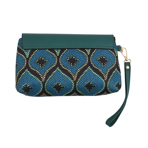 2er-Set, Clutch - 9x15,24 cm und Schultertasche - 30x13,9x24,89 cm, Blaugrün image number 8