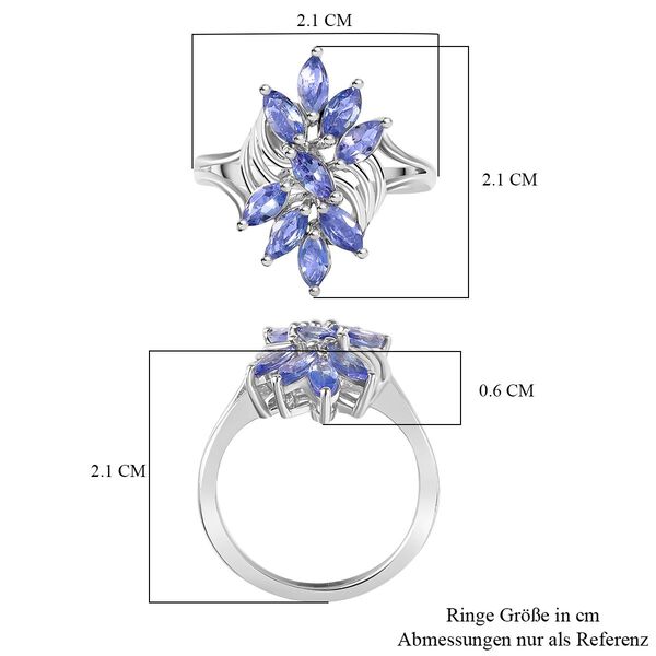Tansanit Ring 925 Silber rhodiniert (Größe 16.00) ca. 1,25 ct image number 7