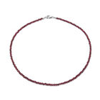 Rhodolit Granat Rondelle Halskette ca. 45 cm lange 925 Silber ca. 32.30 ct