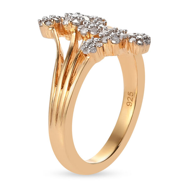 Diamant Ring 925 Silber Gelbgold Vermeil image number 5