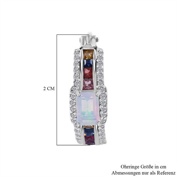 AA &auml;thiopische Welo Opal, mehrfarbige Saphir und Zirkon-Ohrringe - 2,14 ct. image number 4