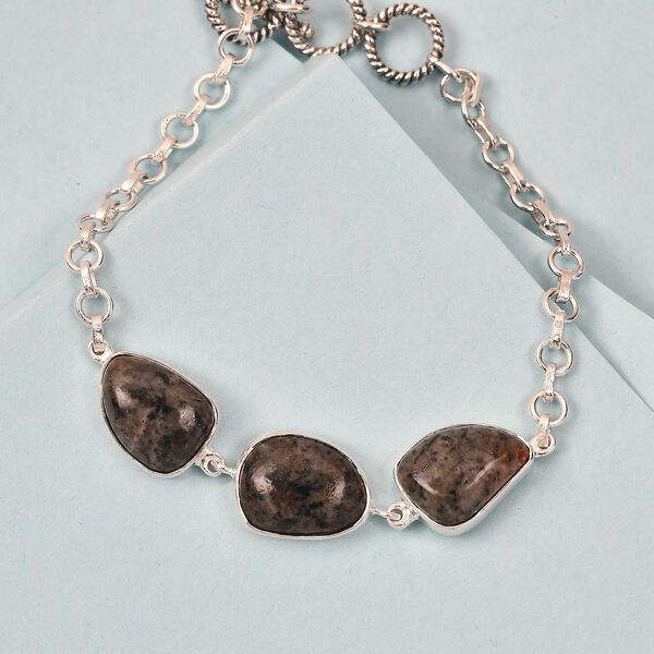 Handgefertigtes Natur Yooperlite Silber Armband 22,26 Ct image number 2