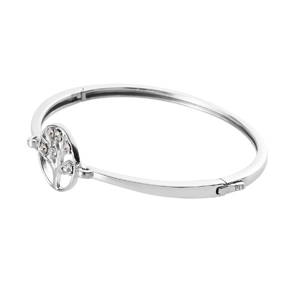 LUSTRO STELLA - &ouml;sterreichischer wei&szlig;er Kristall-Armreif, 19 cm lang, Messing ca. 0,49 ct image number 4