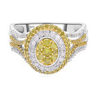 Gelber Diamant Ring 925 Silber platiniert (Größe 18.00) ca. 1.00 ct