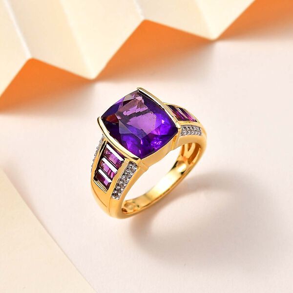 Afrikanischer Amethyst und Zirkon-Ring - 6,81 ct. image number 2