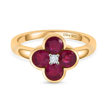 D'Joy afrikanischer Rubin und Zirkon Ring und Anh&auml;nger