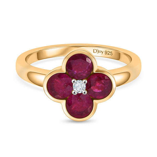 D'Joy afrikanischer Rubin und Zirkon Ring und Anh&auml;nger image number 1