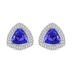 RHAPSODY AAAA Tansanit und VS Diamant Ohrringe in 950 Platin - 2,59 ct.
