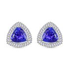 Rhapsody AAAA Tansanit, Weißer Diamant Ohrringe 950 Platin ca. 2.59 ct