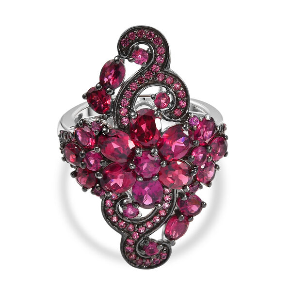 Djoy Nat&uuml;rlicher Rhodolith Granat Ring 925 Silber rhodiniert (Gr&ouml;&szlig;e 21.00) ca. 6.00 ct image number 0