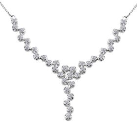 Lab Grown Diamant SI Halskette ca. 45 cm 925 Silber rhodiniert ca. 1,48 ct.
