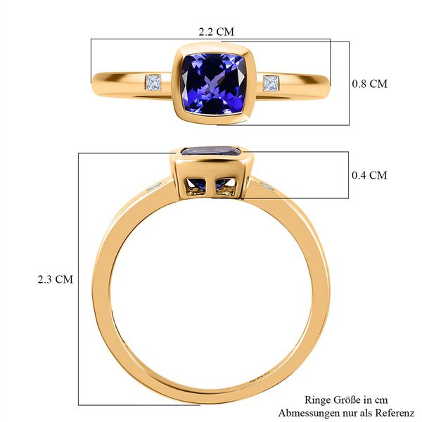 AAA Tansanit und Diamant Ring, ca. 1,14 ct. image number 7