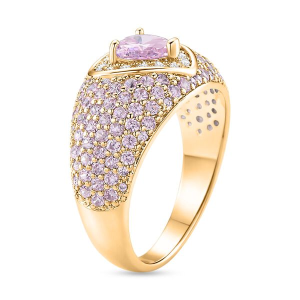 Rosa und wei&szlig;er Zirkonia Ring in Goldton image number 3