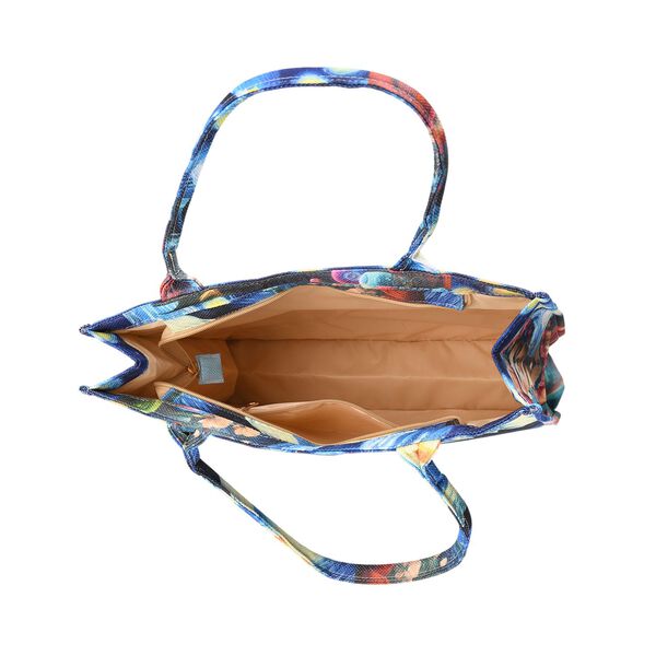 Frida Kahlo und Sternennacht Design Set, Shopper und Handy Umhängetasche, 40 x 12 x 35 cm, Marineblau image number 5