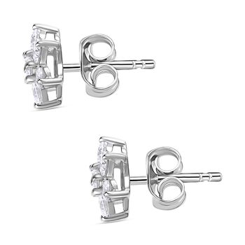 EF Moissanit Ohrringe 925 Silber platiniert ca. 0,58 ct.