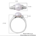 Süßwasserperlen und weißer Zirkonia-Ring, 925 Silber rhodiniert  ca. 0,21 ct image number 4